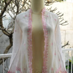 White Antique Kebaya with Pink Flowers
