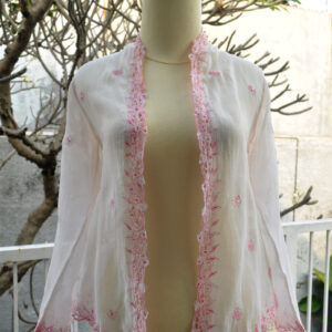 Kebaya Antik Putih Bunga Pink