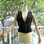Outerwear-Short-Non-Sleeve-Black-Red
