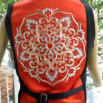 Outerwear-Short-Non-Sleeve-Black-Red