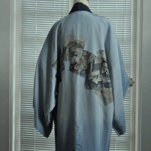 Kimono Jepang Ombre Silver-Gray