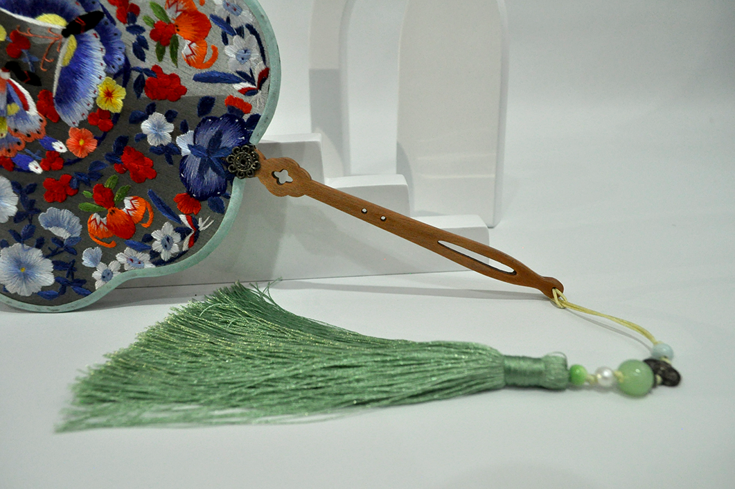 04 - Kipas Sangjit Kupu-kupu Biru Blue Butterfly Sangjit Fan