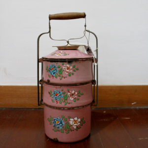 Rantang Enamel Pink Bunga Pink Biru