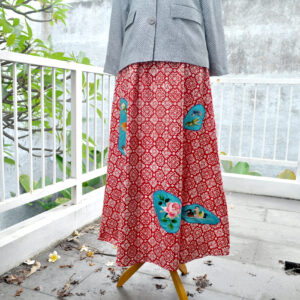 Rok Batik Nitik Bordir Merah
