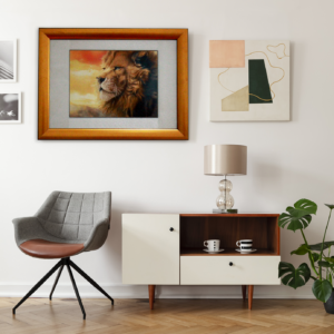 Mockup Lukisan Embroidery Lion