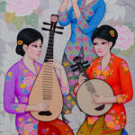 Three Pals Playing Harmony - EXH54