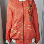 Jacket Silk with shibori, hand embroidery and gold threads (L) - X106